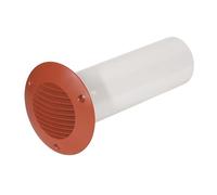Airflow Cavity Wall Ducting Kit - 100mm Diameter x 350mm Length Rigid Plastic Duct with Terracotta Grille & Screws - Airtight, Easy to Install - Compatible with Airflow Systems