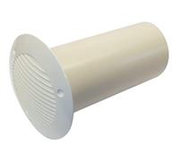 Airflow Cavity Wall Ducting Kit - 150mm Diameter x 350mm Length Rigid Plastic Duct with White Grille & Screws - Airtight, Easy to Install