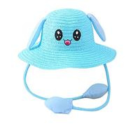 Airflow Children's Summer Straw Hat with Adorable Moving Rabbit Ears and Convenient Carry Bag #1203A