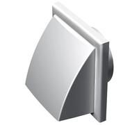 Airflow Exhaust Hood Wall Vent Cover - 186 × 186 × 125 mm - Weatherproof External Grille with Protective Hood & Backdraft Shutter - White Outdoor Extractor Vent