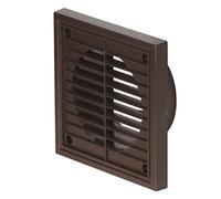 Airflow® External Wall Vent Cover - Brown Round Plastic Grille for 100mm/4" Ducting - Weatherproof Air Outlet - 140mm x 140mm