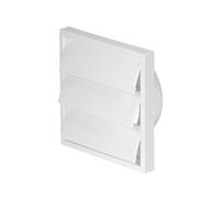 Airflow External Wall Vent Cover - Gravity Flap - White -Ducting 125 mm - 187 X 187 mm