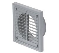 Airflow External Wall Vent Cover - Grey Round Plastic Grille for 150mm / 6" Ducting - Weatherproof Air Outlet - 187mm x 187mm
