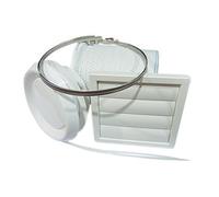 Airflow Flexible Ducting Kit - Ø100mm x 6M Flexible Duct, Gravity Flap Grille, Adjustable Valve & Fixings - Compatible with Iline Extractor Fan AV100 & AV100T