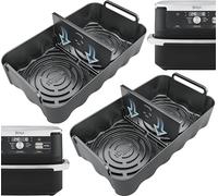 AirFlow Max™ 2-Pack Ninja 10.4L AF500UK 3-in-1 Silicone Liners with Removable Divider | Glove-Like Fit for Ninja AF500UK | 3.5mm Thick with 15mm Raised Ridges for Airflow | 2PCS | by iStock Kitchen