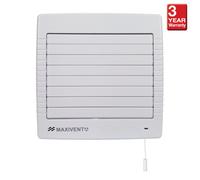 Airflow Maxivent 150mm Timer Extractor Fan with Auto Shutter - Quiet, Powerful Low Energy Axial Extractor for Kitchen/Bathroom - Wall/Ceiling Mount - 72 l/s, 28W, Adjustable Timer, 3-Year Warranty