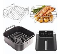 AirFlow Pro™ for Ninja AF140UK 4.7L Air Fryer Racks + Silicone Liner Set | AirFlow Pro™ liner + flat rack, skewer rack and 4 skewers for the Ninja AF140UK 4.7L. Remove the crisper plate first.