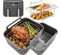 Airflow Pro™ for Ninja DZ400UK Accessories | Liners, Racks & Skewers | AirFlow Pro™ set for the Ninja DZ400UK 9.5L Dual Zone air fryer: silicone liners, 304 steel racks & skewers.