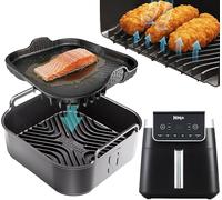 Airflow Pro™ Ninja 6.2L AF180UK Silicone Liner + Flat Oil Mat | Dual-Mode Design for Crisping or Flat-Base Oil Cooking | 3mm Thick, 15mm Ridges | Perfect for Ninja AF180UK 2PCS | by iStock Kitchen