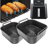 Airflow Pro™ Ninja 6.2L AF180UK Silicone Liners 2-Pack | 3mm Thick with 15mm Raised Ridges for Airflow | Dishwasher Safe | Designed for Ninja AF180UK Air Fryer Accessories 2PCS | by iStock Kitchen