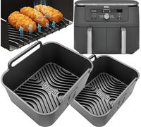 Airflow Pro™ Ninja 9.5L DZ400UK Silicone Liners | Glove-Like Fit, 15mm Raised Ridges for Crisp Airflow + 3mm Thick | Dishwasher Safe | Designed for Ninja DZ400UK Accessories 2PCS | by iStock Kitchen