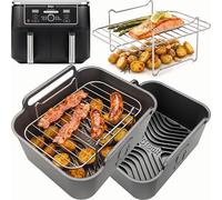 Airflow Pro™ Ninja AF400UK Liners + Flat Racks | Stack & Cook System | 2 Silicone Liners + 2 Flat Racks | Ninja Dual Zone 9.5L Accessories | iStock Kitchen