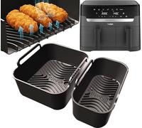Airflow Pro™ Tefal Easy Fry 8.3L 2-Size Silicone Liners | Glove-Like Fit for Tefal 8.3L Easy Fry | 3mm Thick with 15mm Ridges for Airflow & Dishwasher Safe | Air Fryer Accessories | by iStock Kitchen