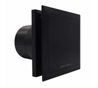 Airflow QT100 HT Bathroom Extractor Fan - Ultra Quiet 25 dB, Energy Efficient 5W, Adjustable Humidity 60-90% RH, Two-Speed 21/25 l/s, Timer Control, IP45 Rated, Wall/Ceiling Mount, 3-Year Warranty