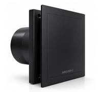 Airflow QT100 B Black Bathroom Extractor Fan - Ultra Quiet 25 dB(A), Energy Efficient 5W, IP45 Rated, Two-Speed 21/25 L/s, Wall/Ceiling Mount, German Engineered, QuietMark Certified, 3-Year Warranty