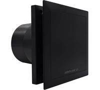 Airflow QT100 T Black Bathroom Extractor Fan - German Engineered, QuietMark Certified, Ultra Quiet 25 dB, Energy Efficient, Auto Start & Adjustable Timer, 2-Speed Operation, IP45, 3-Year Warranty