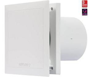 Airflow Quietair Qt100Ht 100mm Bathroom Extractor Fan 25L/s - Ultra Quiet, Low Energy, Humidity Sensor With Timer, German Made