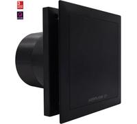 Airflow Quietair Qt100T Black 100mm Bathroom Extractor Fan 25L/s - Quiet, German Made, Adjustable Timer - 3 Yr Warranty