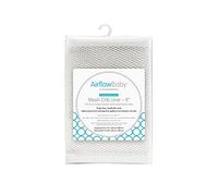 AirflowBaby Breathable Mesh Liner for Full-Size Cribs, 9"H (23cm) Essential 2mm Mesh, White (Size 4FS Covers 3 or 4 Sides)