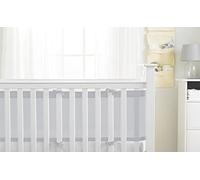 AirflowBaby, Essential 2mm Breathable Mesh Liner For Cots with 120x60cm or 140x70cm Mattress, Grey, 35cm Tall Style Covers 4 Sides, Non-Padded Single Layer Cot Bumper Alternative, Safety Tested