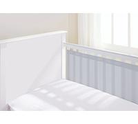 AirflowBaby, Essential 2mm Breathable Mesh Liner For Cots with 120x60cm or 140x70cm Mattress, Grey, 35cm Tall Style Covers 2 Sides, Non-Padded Single Layer Cot Bumper Alternative, Safety Tested