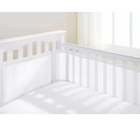 AirflowBaby, Essential 2mm Breathable Mesh Liner For Cots with 120x60cm or 140x70cm Mattress, White, 35cm Tall Style Covers 4 Sides, Non-Padded Single Layer Cot Bumper Alternative, Safety Tested