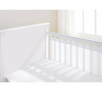 AirflowBaby, Essential 2mm Breathable Mesh Liner For Cots with 120x60cm or 140x70cm Mattress, White, 35cm Tall Style Covers 2 Sides, Non-Padded Single Layer Cot Bumper Alternative, Safety Tested