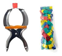 AirFly Crab and Lobster Claw Bands - Size 1" x 0.5" - FDA-Compliant Silicone - Cook Safe, Non-Latex, Non-Toxic - Fits Lobster, Dungeness and Blue Crab - Made in USA (Assorted, Bands + Bander)