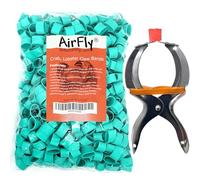 AirFly Crab, Lobster Claw Rubber Bands & Binder Tool, Protect Lobsters & Crabs, Cook Safe FDA-compliant silicone, Made in USA, 600 pcs (Binder + Green Bag), (AF-LB-01)