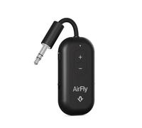 AirFly Pro 2 - Bluetooth Adapter for Airplane, Pair 2 AirPods or Wireless Headphones - 3.5mm AUX Bluetooth Transmitter and Receiver for Cars, Boats, Treadmills, TVs- Airplane Travel Essentials, Black