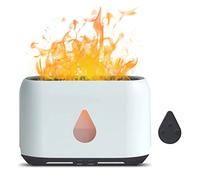 AIRFreshh Airoma Flames Essential Oil Aromatherapy Flame-Effect Diffuser, Fragrance Air Mist Humidifier with 7 LED Colour Options, Dimmable Night Light for Home, Relaxing, Baby, Bedroom (White)
