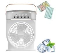 Airfrost Air Cooler Fan, 4 in 1 the Air Frost Portable Fan, Using Evaporative Cooling Fast Cooling Technology, 3 Levels Adjustable, Quiet Operation, With Night Light & Timer (white, Charging Model)