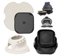 Airfryer Accessories for Ninja CRISPi 2 Pieces Silicone Mould + Splash Guard + Silicone Mats + Hot Air Fryer Protective Cover for Ninja Crispi Accessories, Reusable Airfryer Silicone Mould