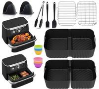 Airfryer Accessories for Ninja Foodi AF400EU AF300EU AF451EU 7.6L-9.5L Dual Zone Air Fryer, Airfryer Accessories with Silicone Mould Vertical Skewer Rack Set (Ninja AF500 Accessories)