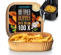 Airfryer Liners Disposable, Baking Parchment Air Fryer Liners 100 Pcs Square Rectangular Liners 20 x 20 x 4.5 cm, air fryer accessories Water & Greaseproof, For Airfryer Ovens Microwaves Steam Cookers