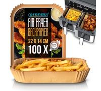 AirFryer Liners Disposable, Baking Parchment Air Fryer Liners 100 Pcs Square Rectangular Liners 22 x 14 x 4.5 cm, air fryer accessories Water & Greaseproof, For Airfryer Ovens Microwaves Steam Cookers