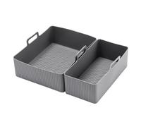 Airfryer Silicone Basket - Rectangle Airfryer Basket, 2 x Airfryer Silicone Pot Baking Tray, Baking Tray Accessories | Silicone Basket for Microwave, Steamer, Air Frying, Baking, Roasting