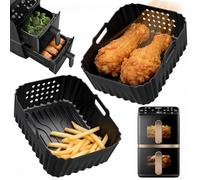 Airfryer Silicone Mould Hot Air Fryer Accessory for Philips Airfryer 4000 Series Stacked Dual Basket 10L NA460/00 NA462/70, Air Fryer Silicone Baking Mould Insert