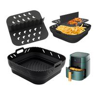 Airfryer Silicone Mould - Silicone Mould for Cosori Hot Air Fryer 5.5L XXL/Ninja Speedi 5.7L - Airfryer Accessories for Philips, Cosori & Ninja Speedi - Hot Air Fryer Accessories Black