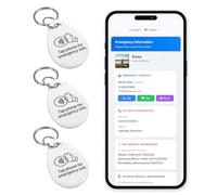 AIRGBW Emergency ID Tag for Lost Information (3-Pack)