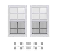 AIRGBW Windows for Chicken Coop with Screens, Aluminum Exterial Window Replacement for Playhouse, Sliding Shed Windows for Greenhouse (Size 18"*27", 2 Pack)