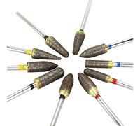Airgoesin 10pcs Sintered Diamond Grinding Bur Drill Bit Diamond Bur Set with 3/32" Shank Universal Rotary Tool Accessories for Ceramic Porcelain Stone Steel Carving, DIY Grinding, Polishing, Engraving