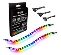 airgoo Addressable RGB PC LED Strip, 13.78 x 0.39 x 0.12 inches Clear Silicone Covering, for 5V 3-pin argb Header or AG-DRGB16 SignalRGB Controller(Not Included), Built-in Magnets, Easy to Install