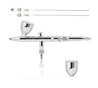 Airgoo Prime Series Airbrush Kit AG-216 Dual Action Gravity Feed Airbrush Kit with 0.3mm/0.5mm Nozzles & Needles, 7CC/10CC Fluid Cups for Tattoo, Modeling, Cake Decor, Nail Painting