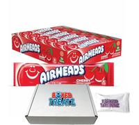 Airheads 36x15.6g, Watermelon, White Mystery, Blue Raspberry & Cherry - Tasty & Chewy Boxed Treatz (36, Cherry)