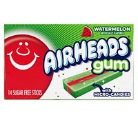 Airheads Chewing Gum, Sugar Free Gum with Micro-Candies, Individually Wrapped Christmas Stocking Stuffers for Adults & Kids, Watermelon Flavor Artificially Flavored, 14 Sticks (12-Pack)