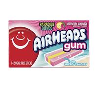 Airheads Sugar Free Gum - Paradise Blend Raspberry Lemonade Flavor, 14 Stick Package - 12 Count