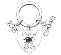 AIRHSKWI 2025 Graduation Keychains Graduation Gifts Unique Key Holder Stainless Steel Texture Suitable for Teens Boys Girls