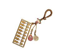 AIRHSKWI Elegant Silver Metal Small Abacus Keychain Pendant Decoration for Car Keys and Handbags With Good Luck Symbolism