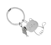 AIRHSKWI Fashion Cats Ornament Bag Charm Stainless Steel Cats Accessories for Youthful Adults and Vintage Enthusiasts Present